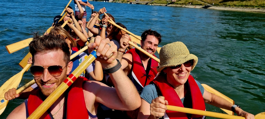 Team Event mit Primarstufe Niederholz beim Drachenbootclub beider Basel